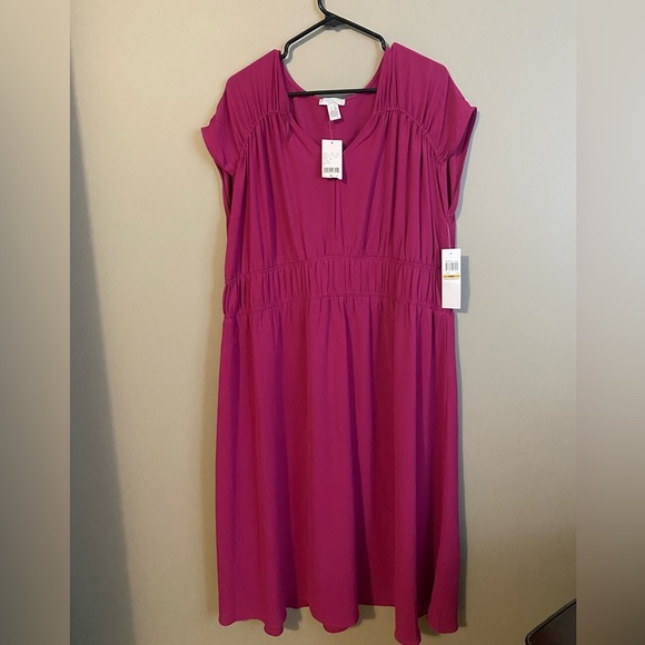Laura - BNWT London Times Fuscia Party Dress Size 16W - Picture 2 of 8
